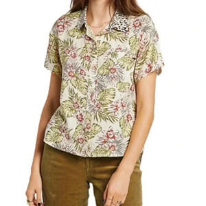 Volcom “Sorry Babe” Mixed Print shirt size M